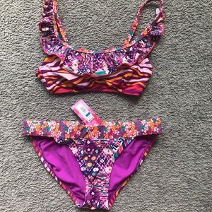 Super cute mixed pattern bikini! New condition.